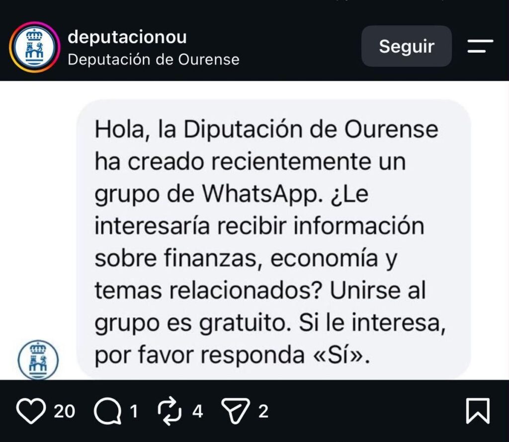 ¿Sabe usted que seica están usando el nombre de la Diputación para lo que parece una estafa?