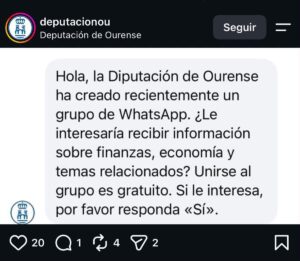 ¿Sabe usted que seica están usando el nombre de la Diputación para lo que parece una estafa?