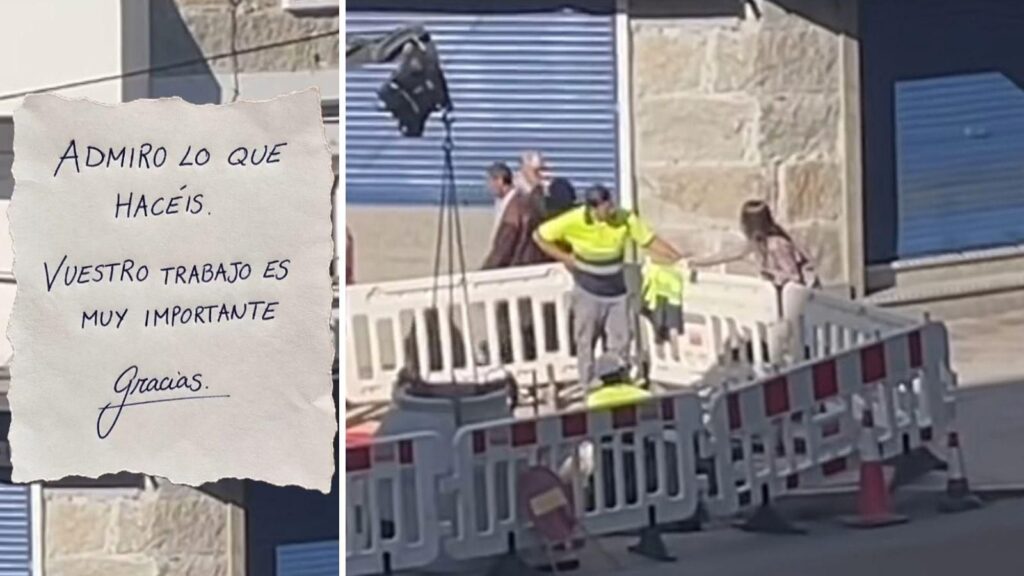Una psicóloga de Ourense emociona en las redes con un gesto hacia unos obreros: “Admiro lo que hacéis. Vuestro trabajo es muy importante”