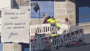 Una psicóloga de Ourense emociona en las redes con un gesto hacia unos obreros: “Admiro lo que hacéis. Vuestro trabajo es muy importante”